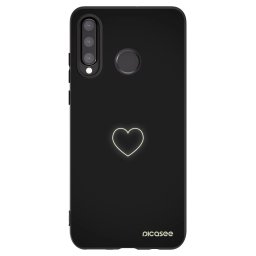 Fekete szilikon tok az alábbi mobiltelefonokra Huawei P30 Lite - Heart
