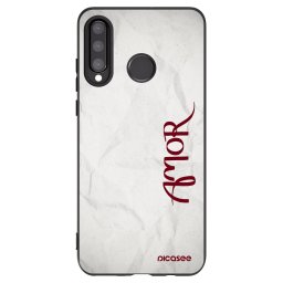 Fekete szilikon tok az alábbi mobiltelefonokra Huawei P30 Lite - Amor
