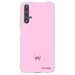 Átlátszó szilikon tok az alábbi mobiltelefonokra Huawei Nova 5T - Blush bow