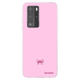 Átlátszó szilikon tok az alábbi mobiltelefonokra Huawei P40 Pro - Blush bow