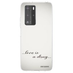 Átlátszó szilikon tok az alábbi mobiltelefonokra Huawei P40 Pro - Love is a drug