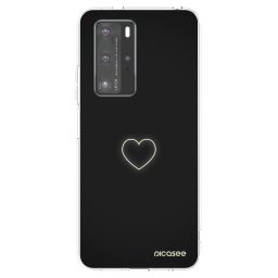 Átlátszó szilikon tok az alábbi mobiltelefonokra Huawei P40 Pro - Heart