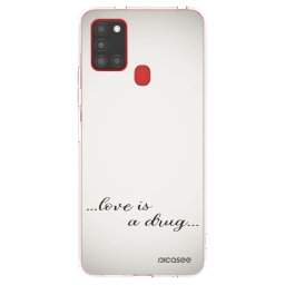 Átlátszó szilikon tok az alábbi mobiltelefonokra Samsung Galaxy A21s - Love is a drug