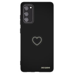 Fekete szilikon tok az alábbi mobiltelefonokra Samsung Galaxy S20 FE - Heart