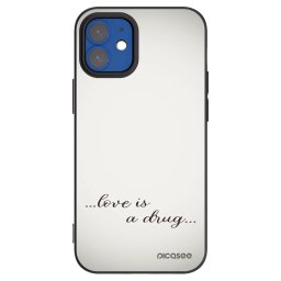 Fekete szilikon tok az alábbi mobiltelefonokra Apple iPhone 12 mini - Love is a drug