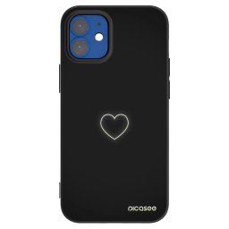 Fekete szilikon tok az alábbi mobiltelefonokra Apple iPhone 12 mini - Heart