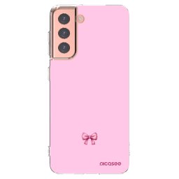 Átlátszó szilikon tok az alábbi mobiltelefonokra Samsung Galaxy S21 5G G991B - Blush bow