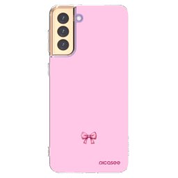Átlátszó szilikon tok az alábbi mobiltelefonokra Samsung Galaxy S21+ 5G G996F - Blush bow