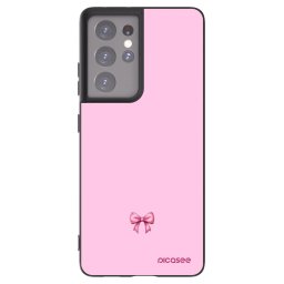Fekete szilikon tok az alábbi mobiltelefonokra Samsung Galaxy S21 Ultra 5G G998B - Blush bow