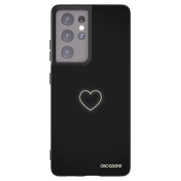 Fekete szilikon tok az alábbi mobiltelefonokra Samsung Galaxy S21 Ultra 5G G998B - Heart
