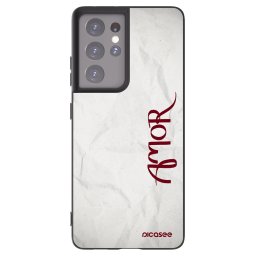 Fekete szilikon tok az alábbi mobiltelefonokra Samsung Galaxy S21 Ultra 5G G998B - Amor