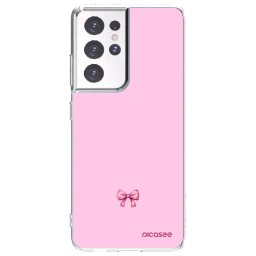 Átlátszó szilikon tok az alábbi mobiltelefonokra Samsung Galaxy S21 Ultra 5G G998B - Blush bow