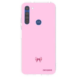 Átlátszó szilikon tok az alábbi mobiltelefonokra Motorola Moto G8 - Blush bow