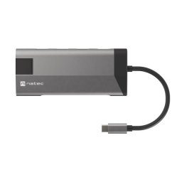 Natec többportos adapter FOWLER PLUS HUB 8v1, USB 3.0 3X, HDMI 4K, USB-C PD, RJ45, SD, MICRO