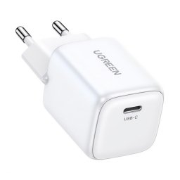 UGREEN hálózati töltő Type-C aljzat (20W, GaN, PD gyorstöltő 4.0) FEHÉR