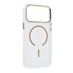 Szilikon telefonvédő (műanyag hátlap, kameravédő, MagSafe, légpárnás sarok) ARANY Apple iPhone 17 Pro Max