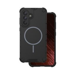 Defender műanyag telefonvédő (ütésállóság, légpárnás sarok, matt, szilikon belső, MagSafe) FEKETE Samsung Galaxy A56 5G (SM-A566)