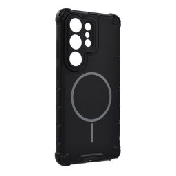 Defender műanyag telefonvédő (ütésállóság, légpárnás sarok, matt, szilikon belső, MagSafe) FEKETE Samsung Galaxy S26 Ultra (SM-S948)