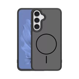 Szilikon telefonvédő (műanyag hátlap, ütésállóság, légpárnás sarok, kameravédő, MagSafe) FEKETE Samsung Galaxy S26 (SM-S942)