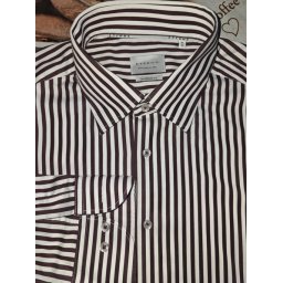 Eterna Meisterhaft 1863 modern fit bordós barna-fehér csíkos ing, 41