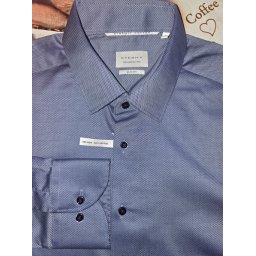 Eterna Meisterhaft 1863 slim fit kék szőttes ing, 41