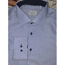 Eterna Meisterhaft 1863 slim fit kék-fehér csíkos ing, 41