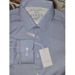 Eterna performance shirt super slim fit kék-fehér csíkos ing, 40