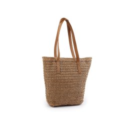 Horgolt raffia kézitáska - cipzáras, hímzett 46x37 cm