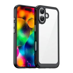 Szilikon telefonvédő (ütésállóság, átlátszó hátlap) FEKETE Apple iPhone 17