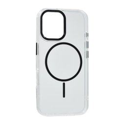 Szilikon telefonvédő (műanyag hátlap, kameravédő, MagSafe, légpárnás sarok) FEKETE Apple iPhone 16