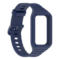 Pótszíj (egyedi méret, szilikon, ütésállóság + szilikon keret) SÖTÉTKÉK Honor Band 9, Band 10