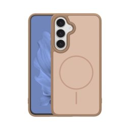 Szilikon telefonvédő (műanyag hátlap, ütésállóság, légpárnás sarok, kameravédő, MagSafe) BARNA Samsung Galaxy S25 FE (SM-S731)