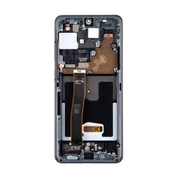 Samsung G988 Galaxy S20 Ultra kompatibilis LCD modul kerettel, kamera nélkül, OEM jellegű, kozmosz fekete