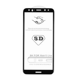 Huawei P20 Pro, Kijelzővédő fólia, ütésálló fólia (az íves részre is!), Tempered Glass (edzett üveg), fekete