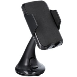 Autós tartó, univerzális, szélvédőre vagy műszerfalra rögzíthető, 60 - 92 mm, tapadókorongos, 360°-ban forgatható, JM-MH01, fekete