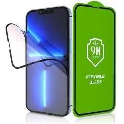 Apple iPhone 13 Mini, Kijelzővédő fólia, ütésálló fólia, Tempered Glass (edzett üveg), 5D, Full Glue, Nano Flexi Glass, fekete