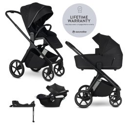 EASYWALKER Kombinált babakocsi Zoey Pure Black + CYBEX Aton B2 i-Size + bázis