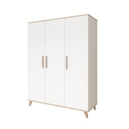 Faktum FLIP White & Oak 3 osztású szekrény (5 doboz) - fehér