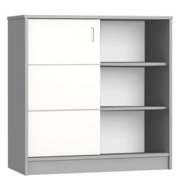 Faktum Alda Selyemszürke Komód (2 doboz) - fehér/szürke