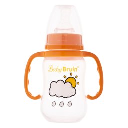 BabyBruin fogantyús cumisüveg karcsúsított 125 ml narancs