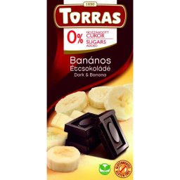 Torras Banános vegán étcsokoládé hozzáadott cukor nélkül 75 g