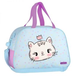 Kitty cicás sporttáska / válltáska - 39x16x27 cm - világoskék