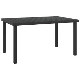 vidaXL fekete alumínium és WPC kerti asztal 140 x 90 x 74 cm