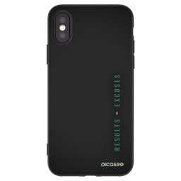 Fekete szilikon tok az alábbi mobiltelefonokra Apple iPhone X/XS - Results x Excuses