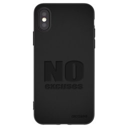 Fekete szilikon tok az alábbi mobiltelefonokra Apple iPhone X/XS - No Excuses
