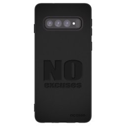 Fekete szilikon tok az alábbi mobiltelefonokra Samsung Galaxy S10 G973 - No Excuses