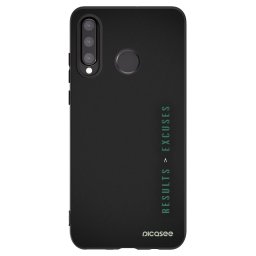 Fekete szilikon tok az alábbi mobiltelefonokra Huawei P30 Lite - Results x Excuses