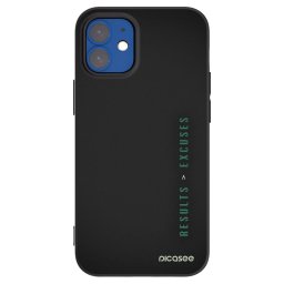 Fekete szilikon tok az alábbi mobiltelefonokra Apple iPhone 12 mini - Results x Excuses