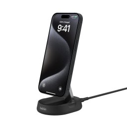 Belkin BOOST CHARGE™ PRO Qi2 15W mágneses töltőállvány, átalakítható, adapter nélkül, fekete színű