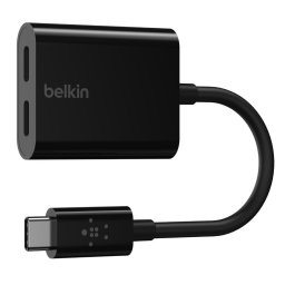 Belkin USB-C adapter/csatlakozó - USB-C táp USB-C audio/töltő adapter, fekete színű